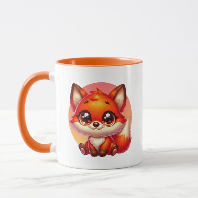 Caneca Amantes de raposas fofas adicionam monograma (Esquerda)
