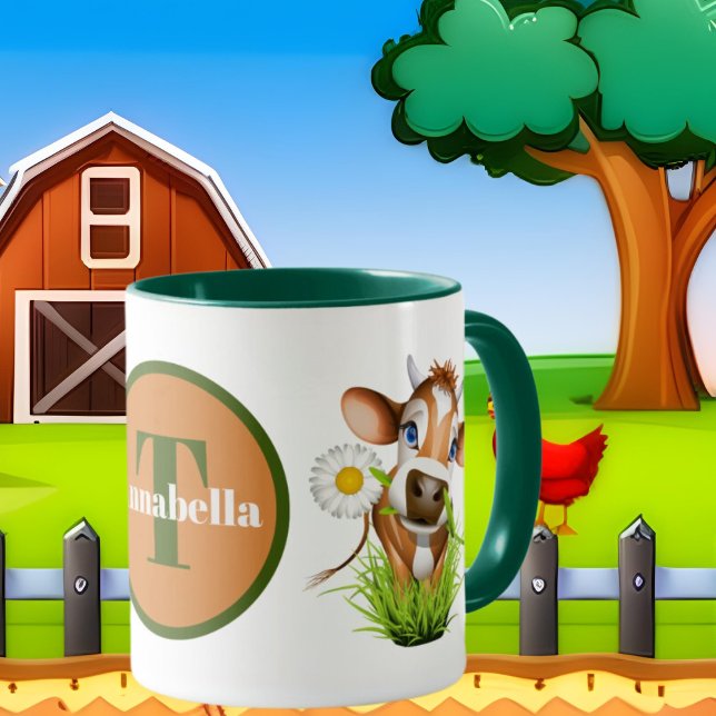 Caneca amantes de vacas bonitas adicionam monograma Mug (Criador carregado)