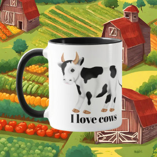 Caneca Amantes de vacas brancas adicionam monograma