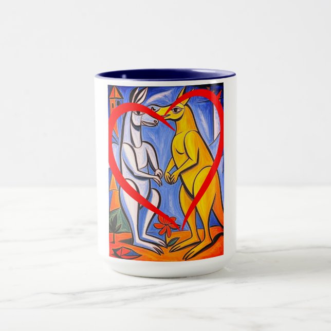 Caneca Amar Cangurus Animal Australiano  (Centro)
