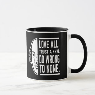 Caneca Amar Todos Confiem Alguns Shakespeare Citando Thes