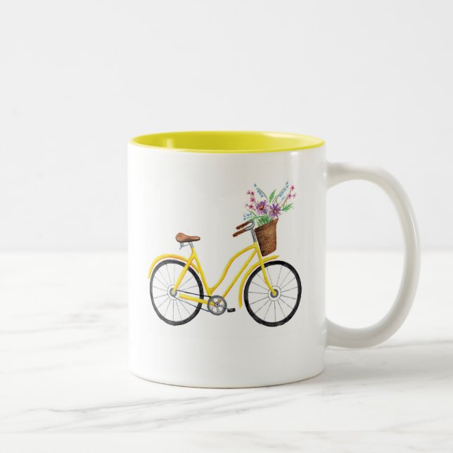 Caneca amarela doce da bicicleta (Direita)