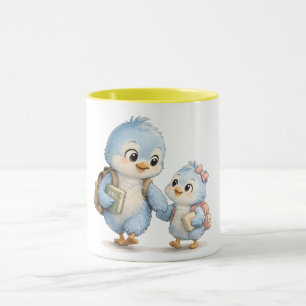 Caneca Amarela Ensolarada com Acento Azul