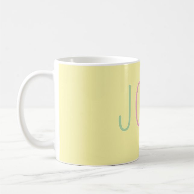 Caneca Amarela Personalizada – Xícara de Café com  (Esquerda)