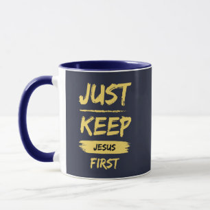 Caneca Amarelo Apenas Mantenha Jesus Primeiro