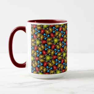 Caneca Amarelo azul e vermelho do design de Jimette da