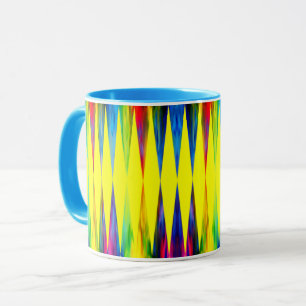 Caneca [Amarelo brilhante geométrico do Harlequin da