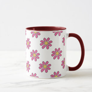 Caneca Amarelo cor-de-rosa floral