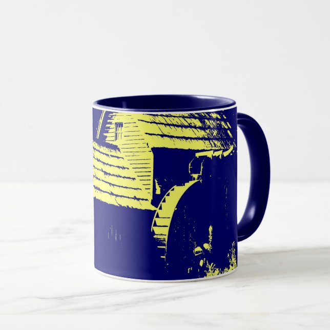 Caneca Amarelo e Marinho Blue Mabry Mill (Frente Esquerda)