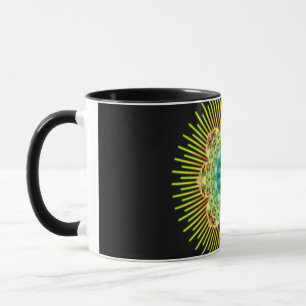 Caneca Amarelo Mandala   preto