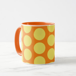 Caneca Amarelo na Bolinhas laranja da Taça Mug