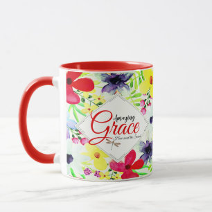 Caneca Amazing Grace Floral Personalizada  