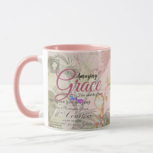 Caneca Amazing Grace vintage rosa  