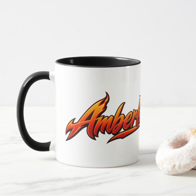 Caneca Amberlicious Fire Penguin Sunglasses Funny Mug (Com Donut)