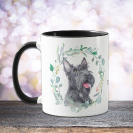 Caneca Ame A minha escocesa Terrier Wreath Coffee Mug
