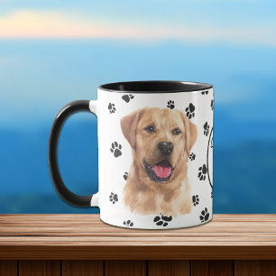 Caneca Ame A Minha Pawprint De Cachorro De Retriever Labr