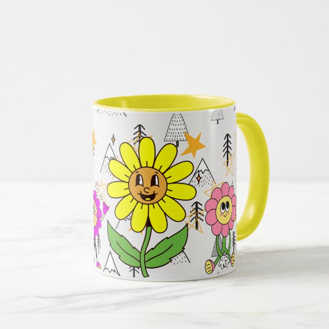 Caneca ame a si mesmo Design Engraçado Cara Sorridente Le (Frente Esquerda)