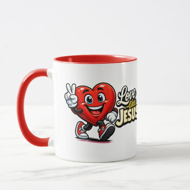 Caneca Ame como JESUS - Coração - Cristão (Esquerda)