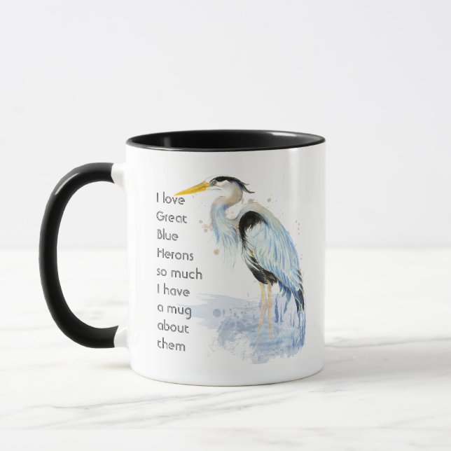 Caneca Ame Excelente Blue Herons Tanta Coisa Divertida (Esquerda)