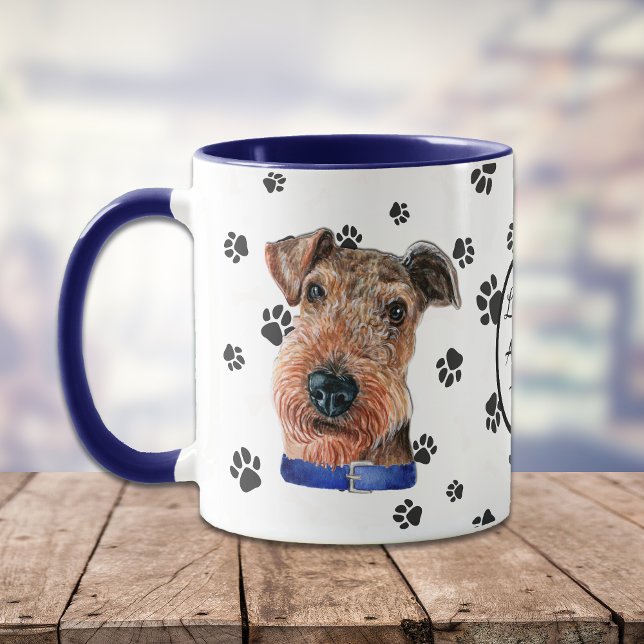 Caneca Ame Meu Cachorro Airedale Terrier (Criador carregado)