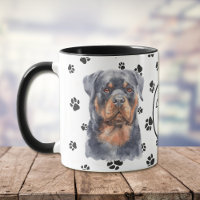 Ame Meu Cachorro Rottweiler Pawprint Mug
