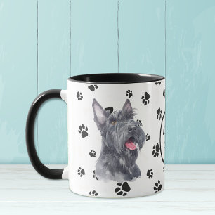 Caneca Ame Meu Cachorro Terrier Cachorro Pawprint Mug