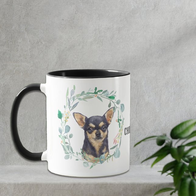 Caneca Ame Meu Chyhuahua Wreath Coffee Mug (Criador carregado)