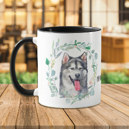 Caneca Ame Minha Malamute Wreath Coffee Mug