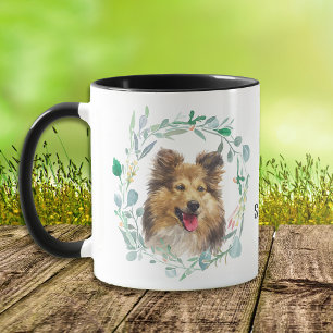 Caneca Ame Minha Sheltie Wreath Coffee Mug