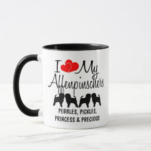 Caneca Ame Os Meus Quatro Cães Affenpinscher