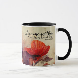 Caneca Ame-Se Outra Bíblia Vermelhos Roxo Floral