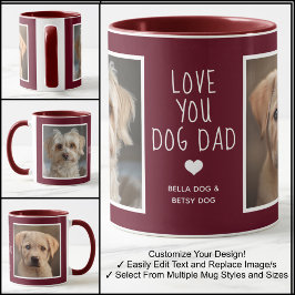 Caneca Ame você Pai Cachorro Fotos moderna Maroon C31 e B