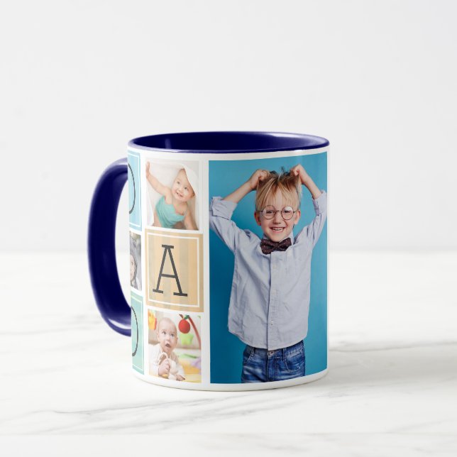 Caneca Ame Você Pai Colagem Personalizada de Fotos Mug (Frente Esquerda)