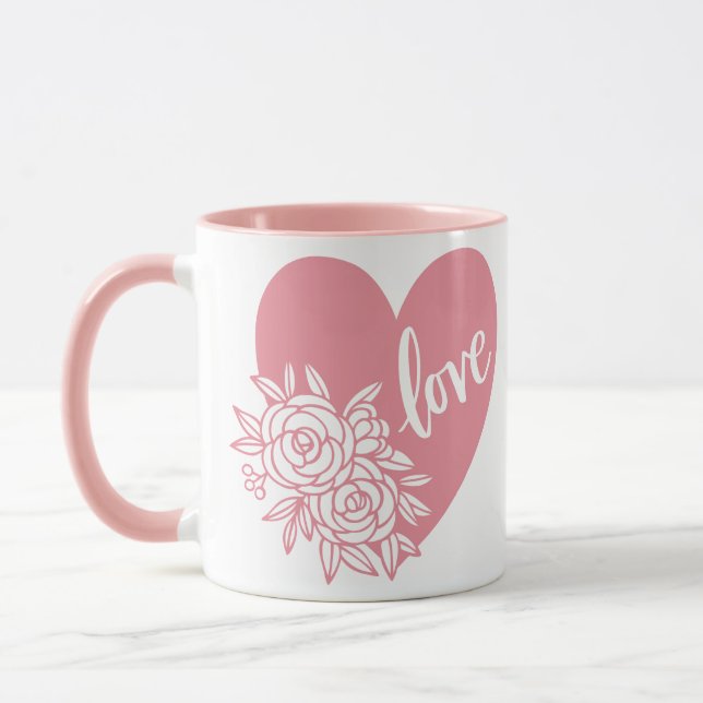 CANECA AMEM FLORES DE CORAÇÃO (Esquerda)