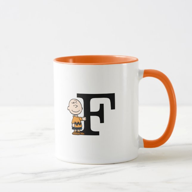 Caneca Amendoins | Charlie Brown Monograma F (Direita)
