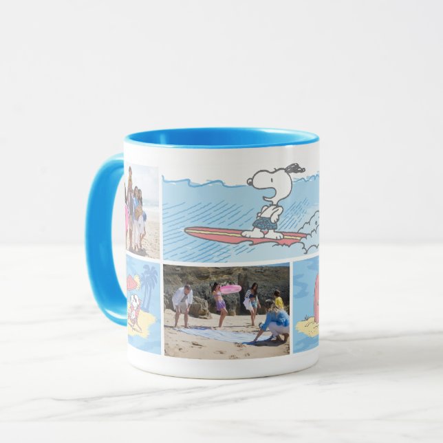 Caneca Amendoins | Férias de praia | Colagem de Fotografi (Frente Esquerda)
