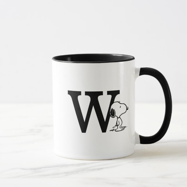 Caneca Amendoins | Monograma de Snoopy W (Direita)