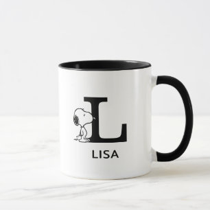 Caneca Amendoins Nome e Monograma do Snoopy