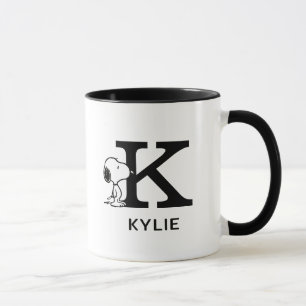 Caneca Amendoins Nome e Monograma do Snoopy K