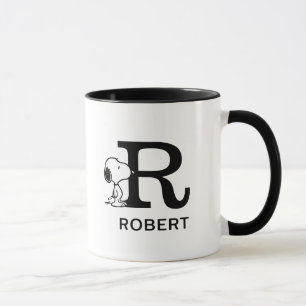Caneca Amendoins Nome e Monograma do Snoopy R