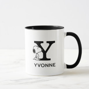 Caneca Amendoins Nome e Monograma do Snoopy Y