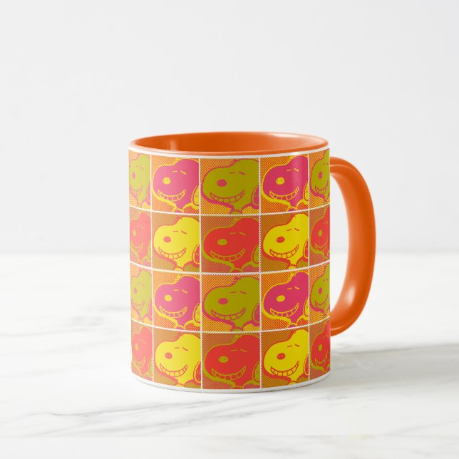 Caneca Amendoins | Padrão de Arte Pop de Esnoopia (Frente Esquerda)