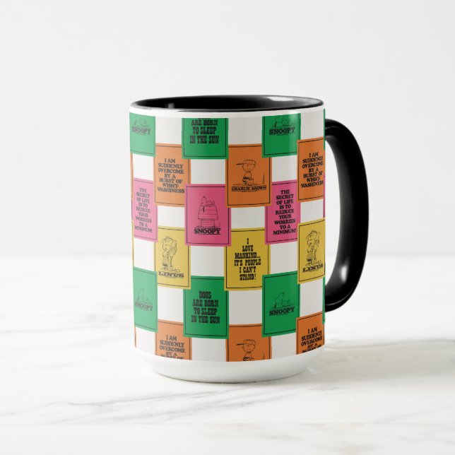 Caneca Amendoins | Padrão de bloco de cores divertido (Frente Esquerda)