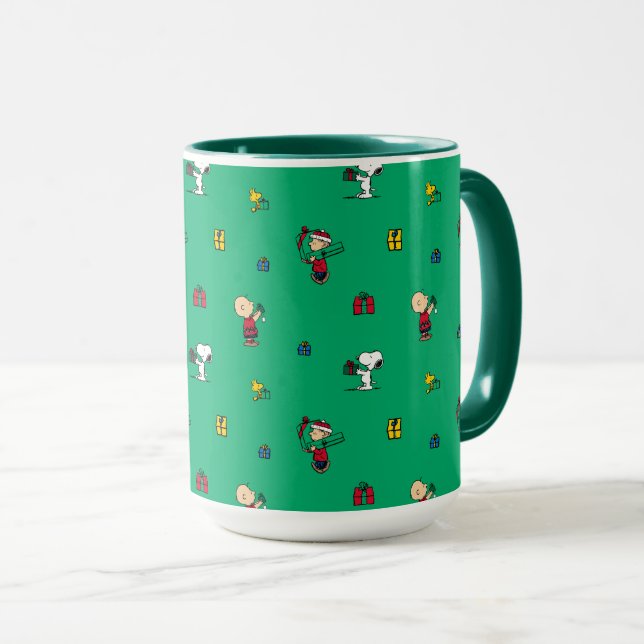 Caneca Amendoins | Padrão de doação de presente de Natal (Frente Esquerda)