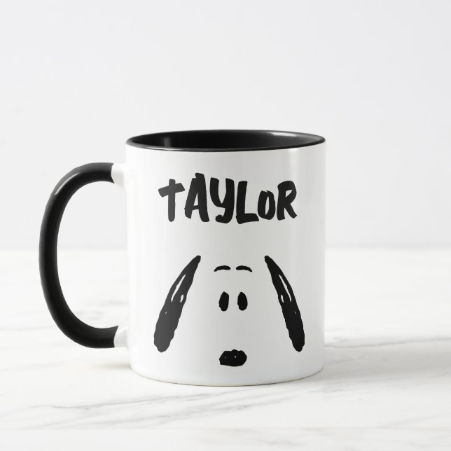 Caneca Amendoins | Rosto De Snoopy | Adicione seu nome (Esquerda)