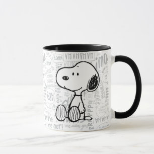 Caneca AMENDOINS Snoopy em Quadrinhos Preto Branco