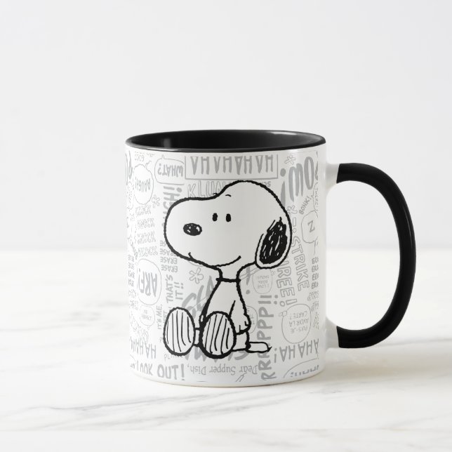 Caneca AMENDOINS | Snoopy em Quadrinhos Preto Branco (Direita)