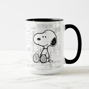 Caneca AMENDOINS Snoopy em Quadrinhos Preto Branco