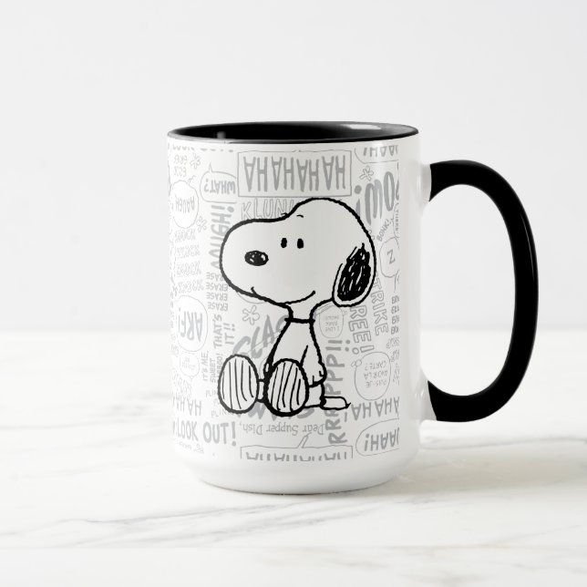 Caneca AMENDOINS | Snoopy em Quadrinhos Preto Branco (Direita)