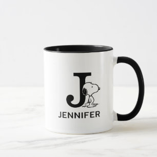 Caneca Amendoins Snoopy Name & Monograma J